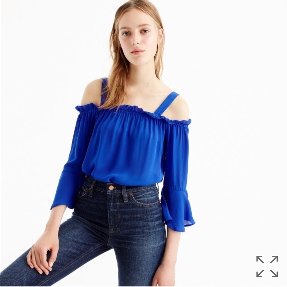 J.Crew Cold Shoulder Top in Black! NWT.